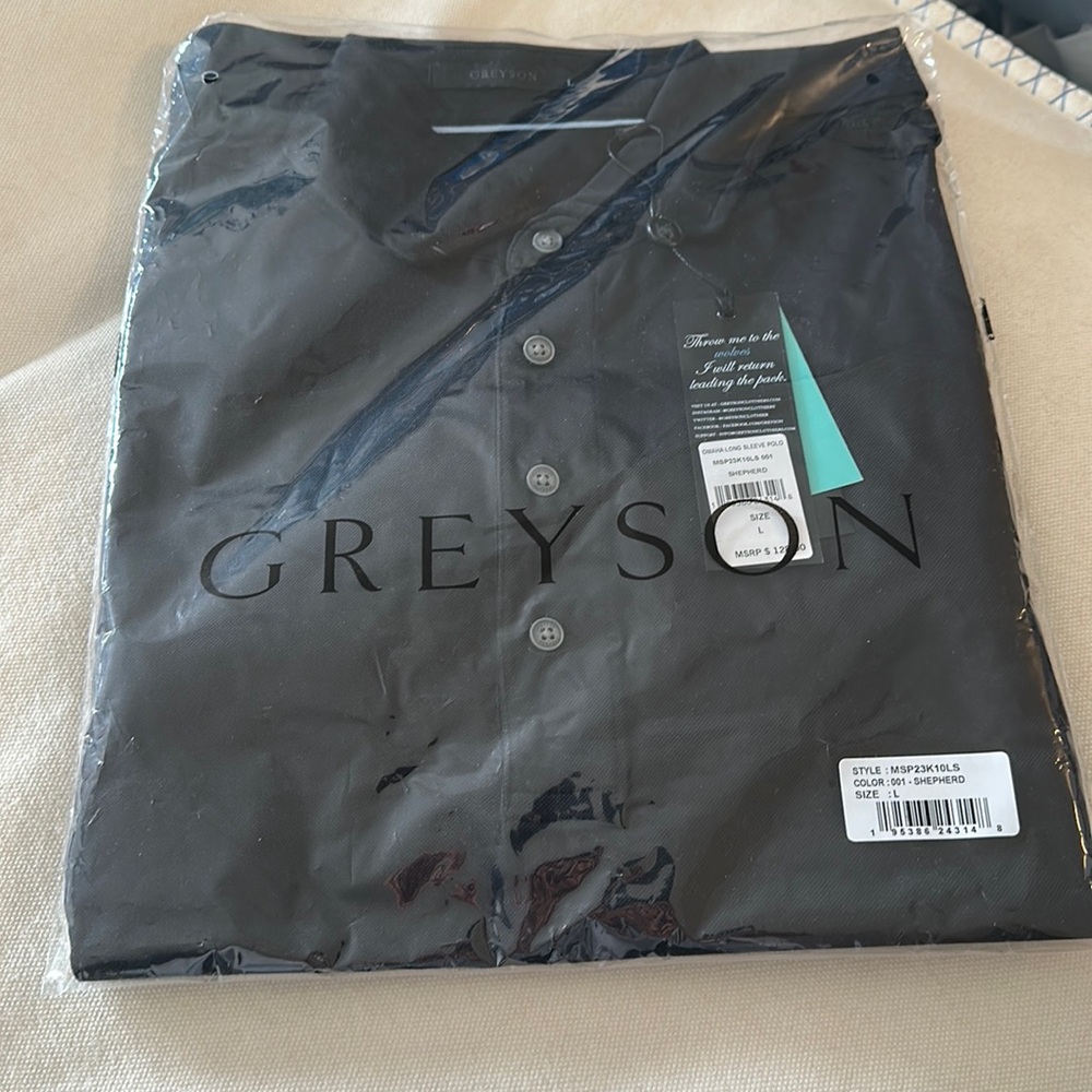 Greyson Omaha Long Sleeve Polo Size Large